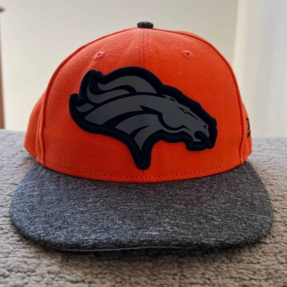 Denver Broncos New Era 9Fifty Snapback Hat - Orange/Grey